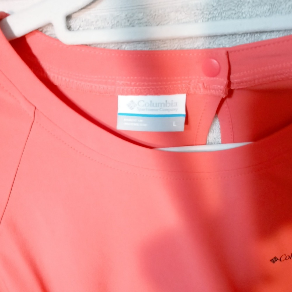 Columbia Women's  Sz L Sleeveless Omni-Shield Dress Coral Waist Tie Bogata Bay - Picture 7 of 8